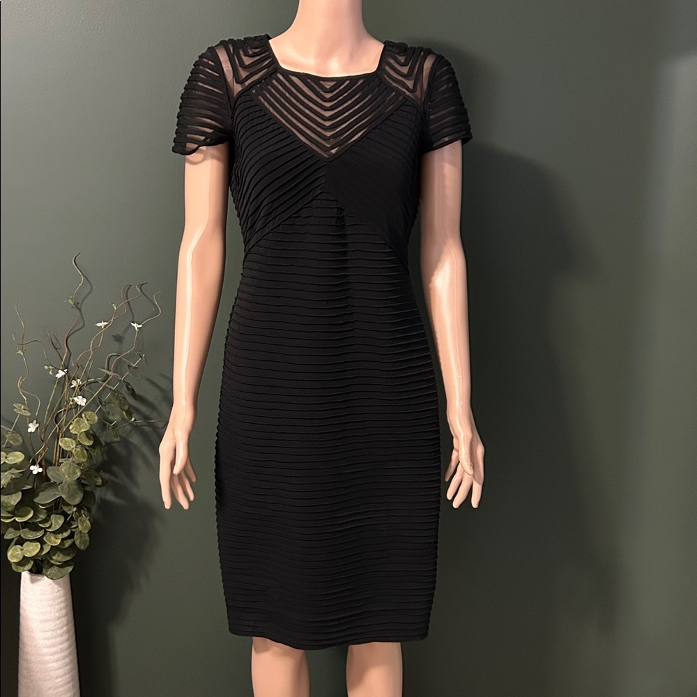 Calvin Klein Black Textured Midi Dress